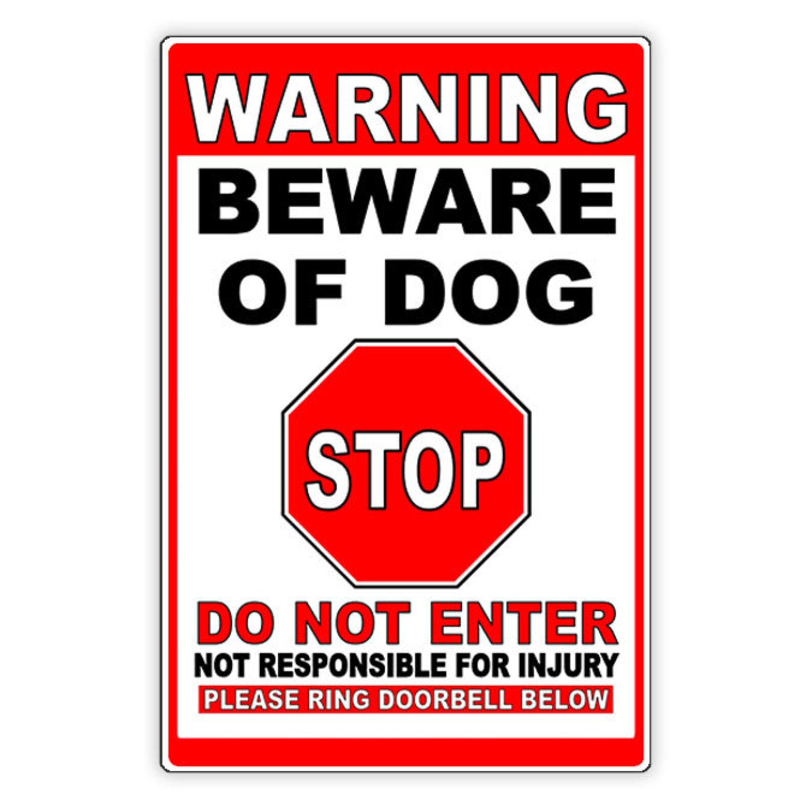 Beware of Dog Do Not Enter Please Ring Doorbell Sign / Decal / Etsy