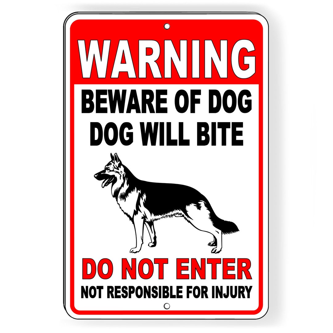 Beware of Dog Sign: Will Bite, Aluminum or Magnetic - Etsy