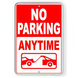 No parking anytime vehicles will be towed Sign / Decal   /  private np070 / Magnetic Sign