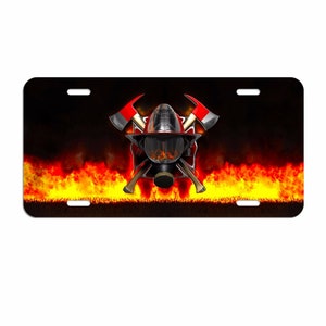Fire Fighter / Fire Department / Red Line / Volunteer Fire Department / Fire Truck / License Plate / Tag / Decal volunteer fireman LF0