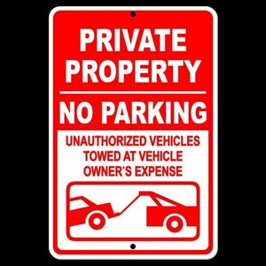 Private property no parking violators towed at owners expense Sign / Decal  spp006 / Magnetic Sign