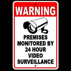 Warning Property Protected By 24 Hour Video Surveillance Sign / Decal  security cctv camera S031 / Magnetic Sign