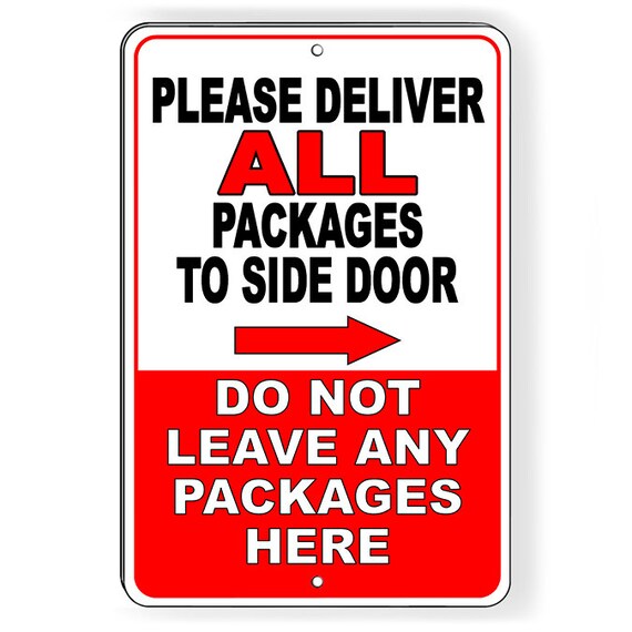 Resident Disabled Deliver Packages To Rear Arrow Right Metal Sign 5 SIZES SI132 