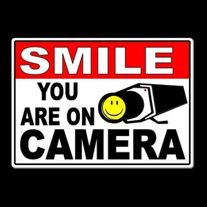 Smile you are on camera Sign / Decal  warning video surveillance security ms005 / Magnetic Sign