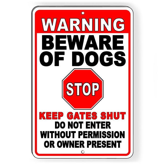 Beware Of Dog Security Sign - Durable Portrait Format – The Sign Shed - View #3