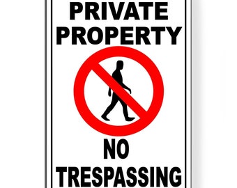 Private Property No Trespassing Sign / Decal  Warning SPP001 / Magnetic Sign