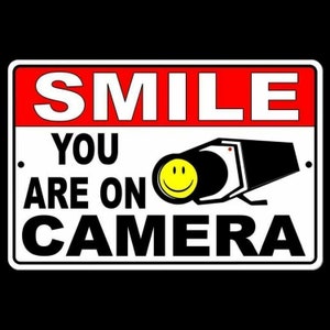 Smile You Are On Camera Sign / Decal  Warning Video Surveillance Security Cctv S025 / Magnetic Sign