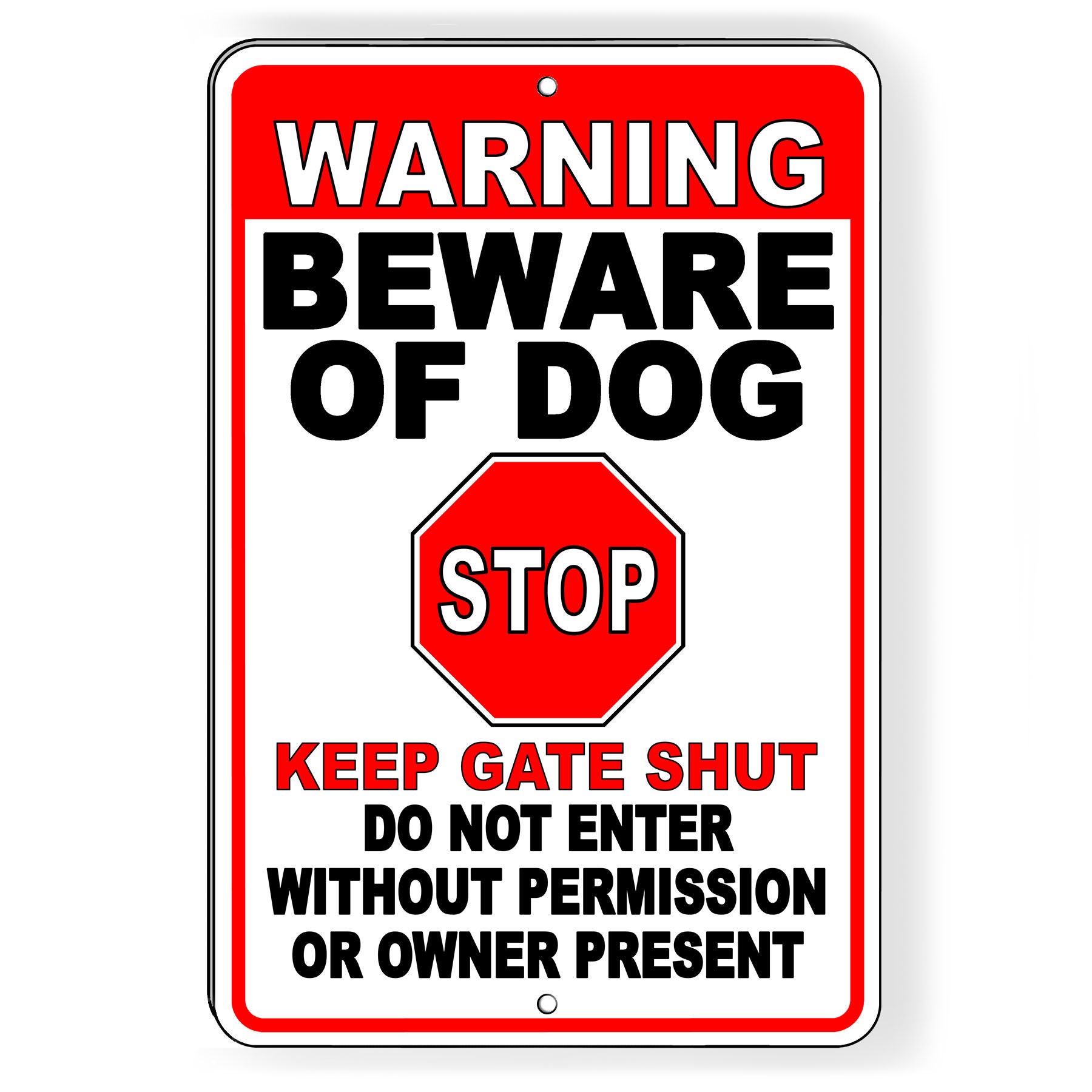 WARNING Beware Of Dog Security Metal Sign Attack Animal Pet Fence Yard 9"x12" 