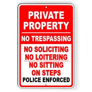Private Property No Trespassing Soliciting Sign / Decal  Sp009 / Magnetic Sign