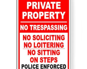 Private Property No Trespassing Soliciting Sign / Decal  Sp009 / Magnetic Sign