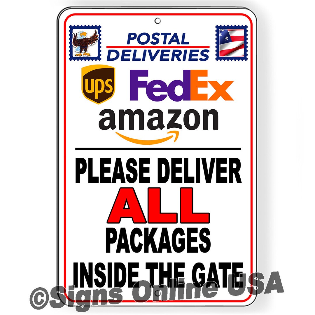 Do Not Leave Any Packages Here Aluminum Metal Sign/ Magnetic Sign / De