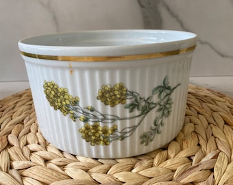 Plato redondo para hornear suflé Spode Stafford Flowers Tachadenus de 7 pulgadas