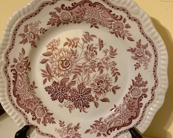 Spode Regency Series Jasmine Cranberry Red Dinner Plates, Set of 4