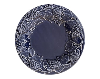 Bordallo Pinheiro Blue Grape Vine Sandwich Luncheon Plates, Set of 4