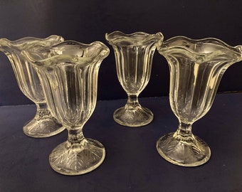 Vintage Italy Fidenza Ice Cream Dessert Dishes, Set of 4