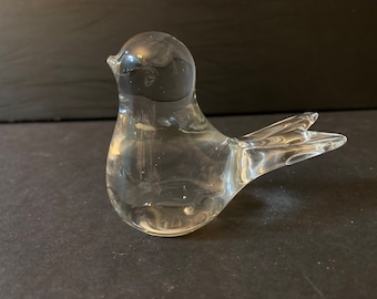 Clear Glass Bird Figurine
