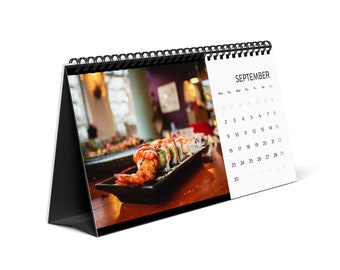 Personalised Foodie's Calendar,Restaurant lover's 2024 calendar,Glossy satin Custom Photo Wall Desk Calendar,personalised gift