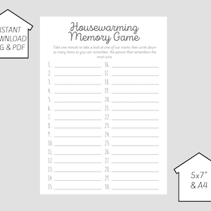 Einweihungsparty Memory Spiel