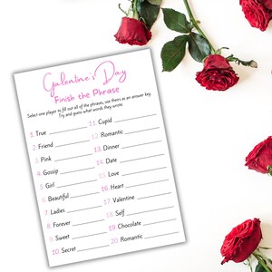 Galentine&#39;s Day Game - Finish The Phrase