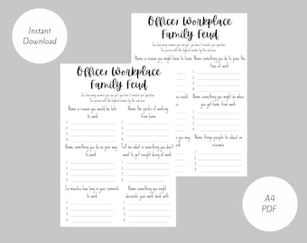 Office/ Workplace Family Feud Printable Game - Work/ Office Party, Team Building Activity
