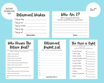 5 Fun Retirement Party Games - Instant Download Bundle