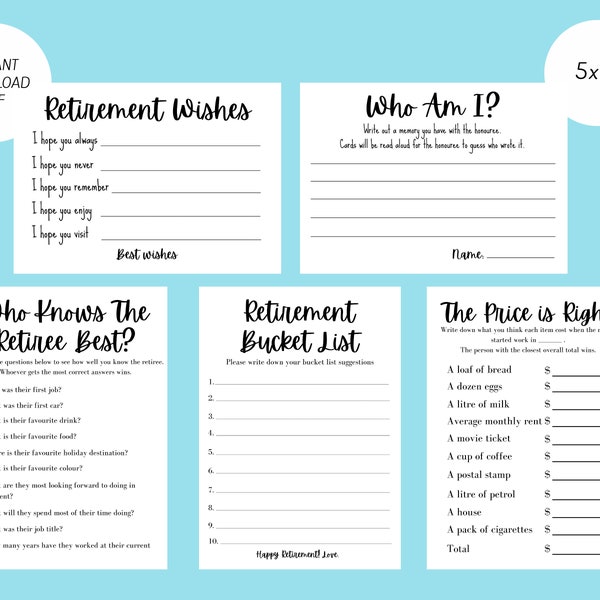 Retirement Party Games - Etsy