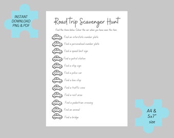 Road trip scavenger hunt - Fun Kids Activity - Car ride/ road trip family activity