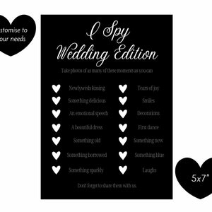 Bewerkbaar I Spy Wedding Game - Foto-uitdaging