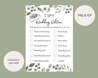 Editable I Spy Wedding Photo Game