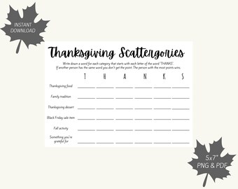 Thanksgiving-scattergories