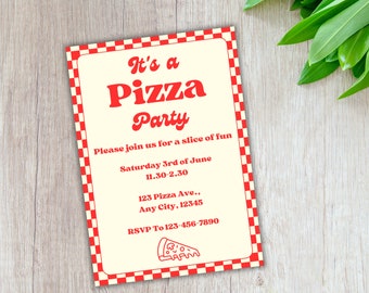 Editable Pizza Party Invitation