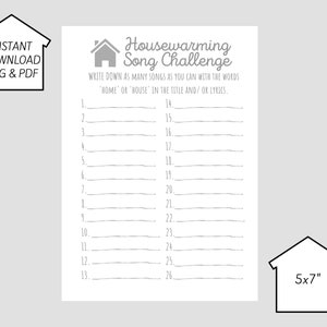 Housewarming Party Game - Song Challenge