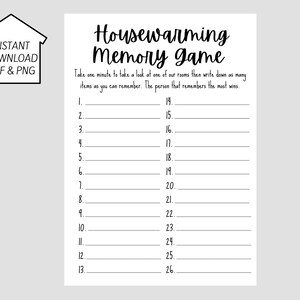 Housewarming Memory Game