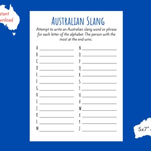 Australian Slang Word/Phrase Game