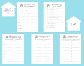 5 Housewarming Printable Party Games - Instant Download Bundle