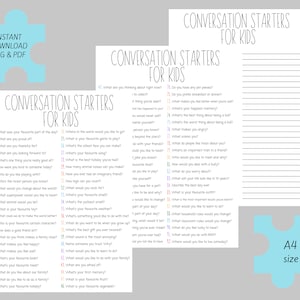 90+ Conversation starters for kids & adults (+ additional blank page to add your own questions)