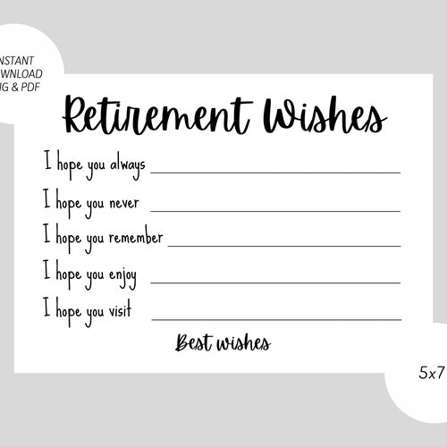 Bucket List Cards for Retirement. Instant Download Printable. Etsy