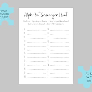 A-Z Alphabet Scavenger Hunt - Fun Kids Activity