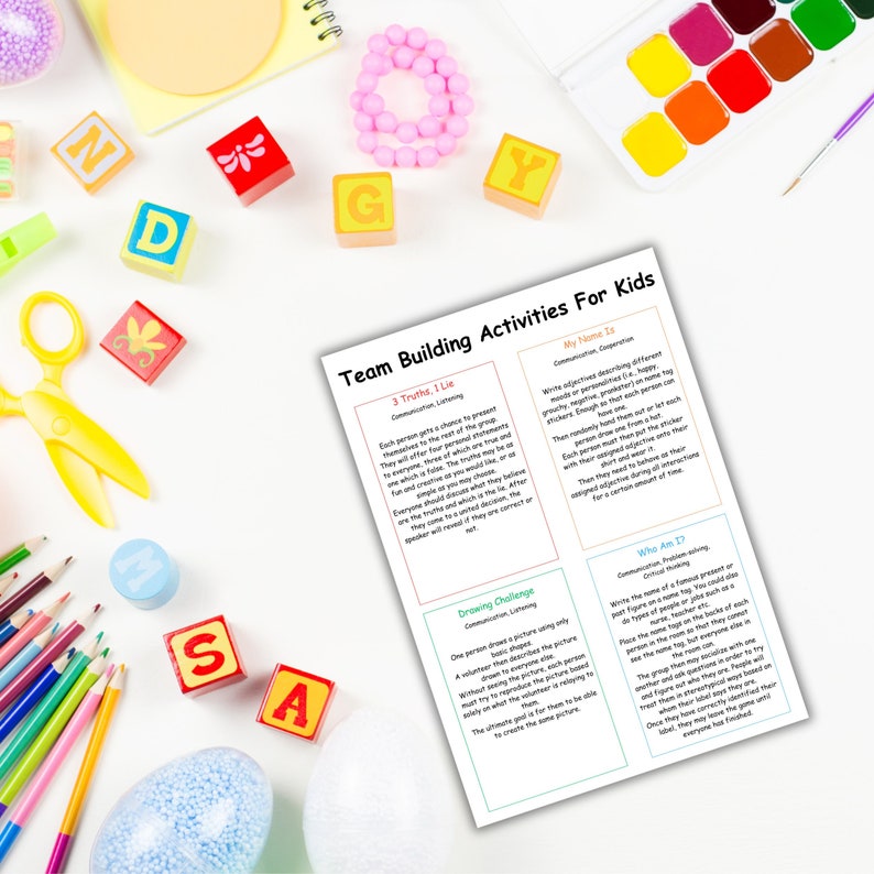 Team Building Activities for Children - Etsy