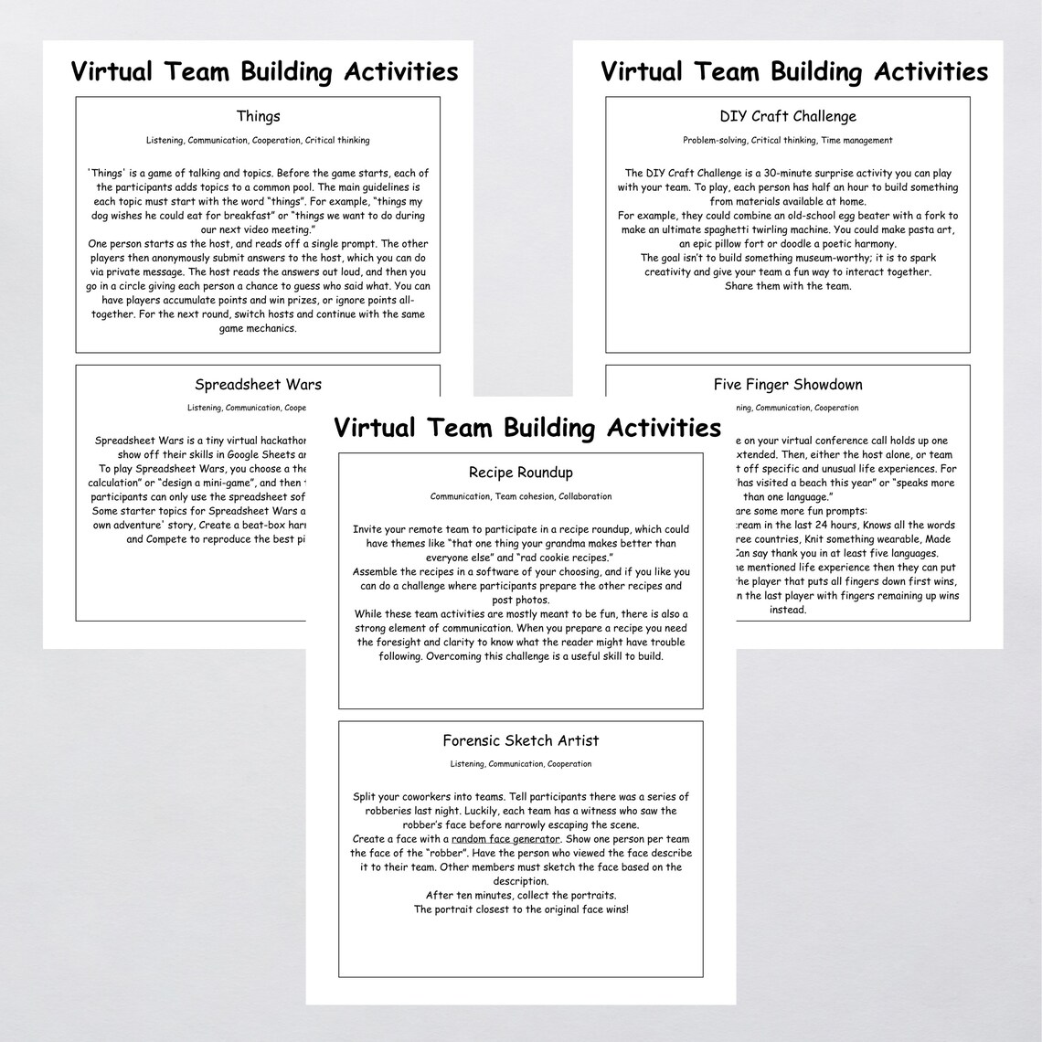 31 Virtual Team Building Activities - Etsy