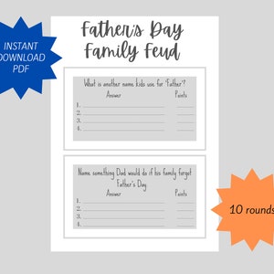 Family Feud - Father&#39;s Day Edition - Familienspiel zum Ausdrucken