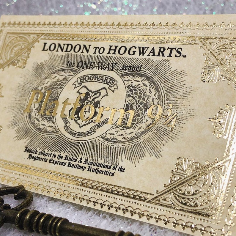 Harry Potter inspired Platform 9 3/4 Hogwarts Express Ticket image 0