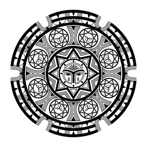 African Wall Art Print, Abstract Tribal Mandala, Black and White African Shield, Downloadable Poster, Ethnic