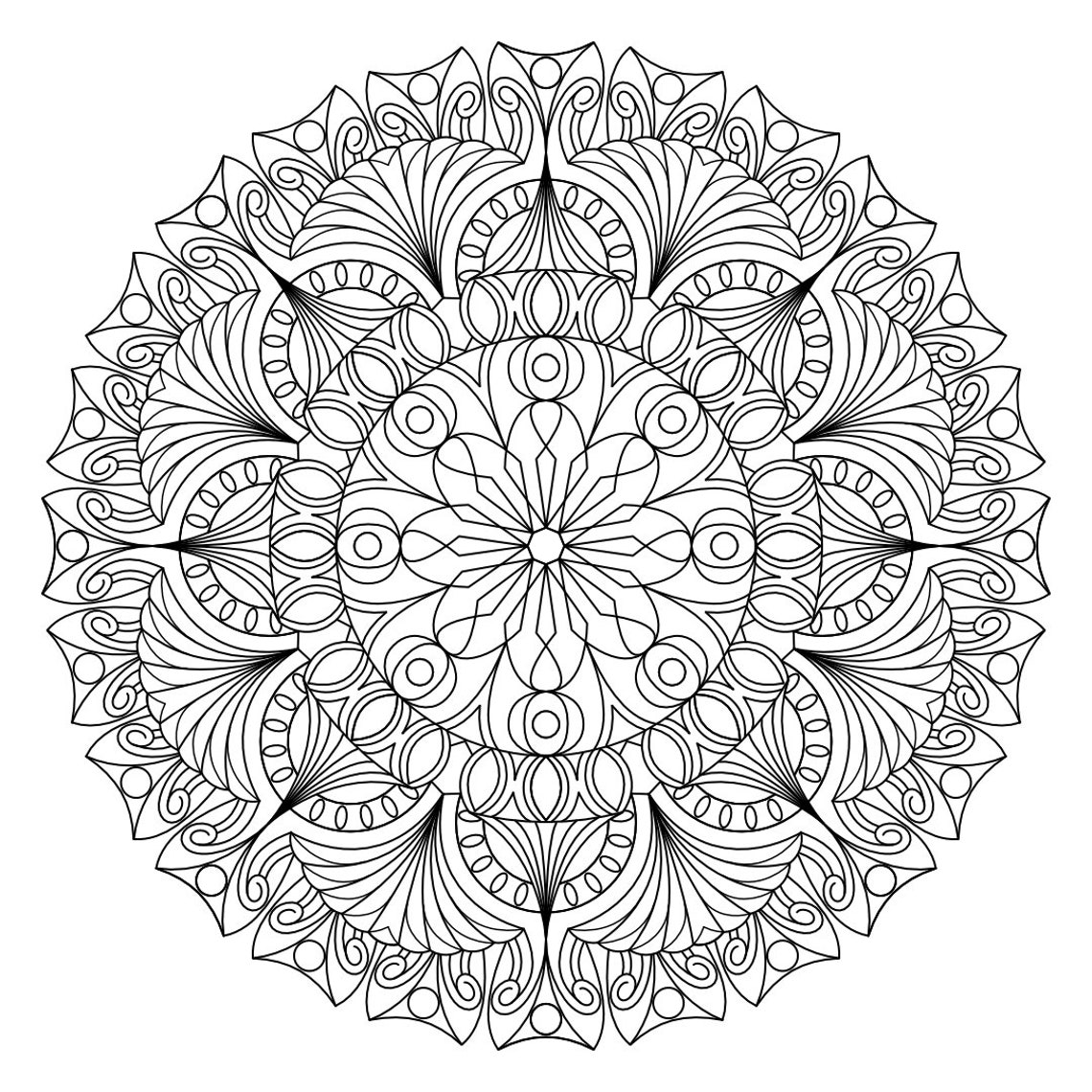 Mandala Coloring Pages/ Printable Art/ Digital Download/ Series 8 Book ...