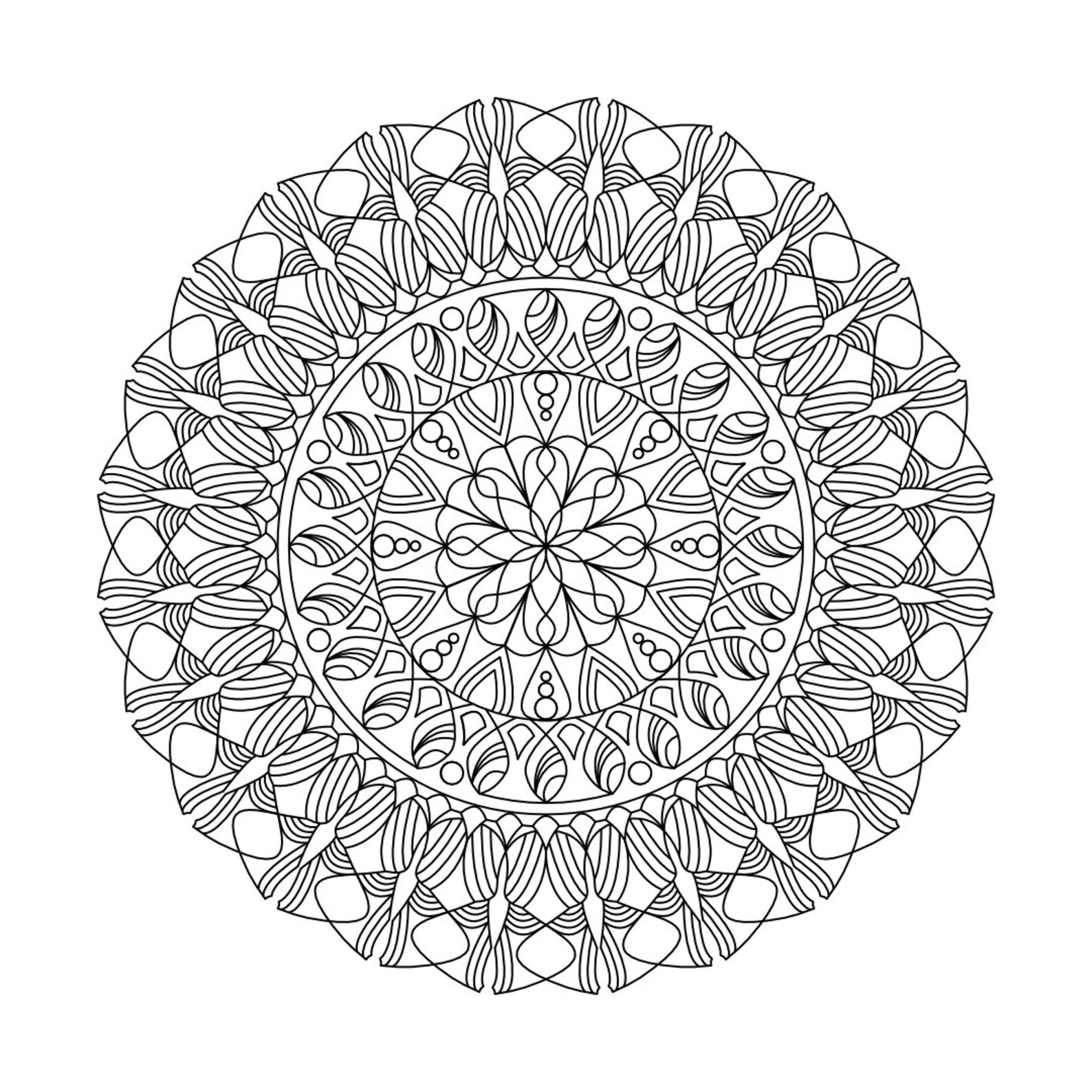 Mandala Coloring Pages, Digital Mandala Art, PDF Download - Etsy