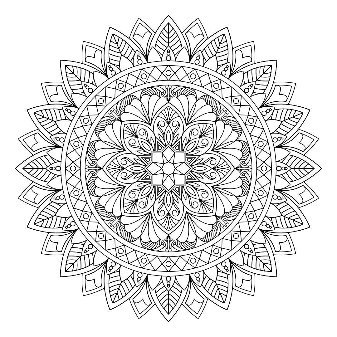 Mandala Coloring Pages, PDF Downloads, Digital Mandala Design, Series 8