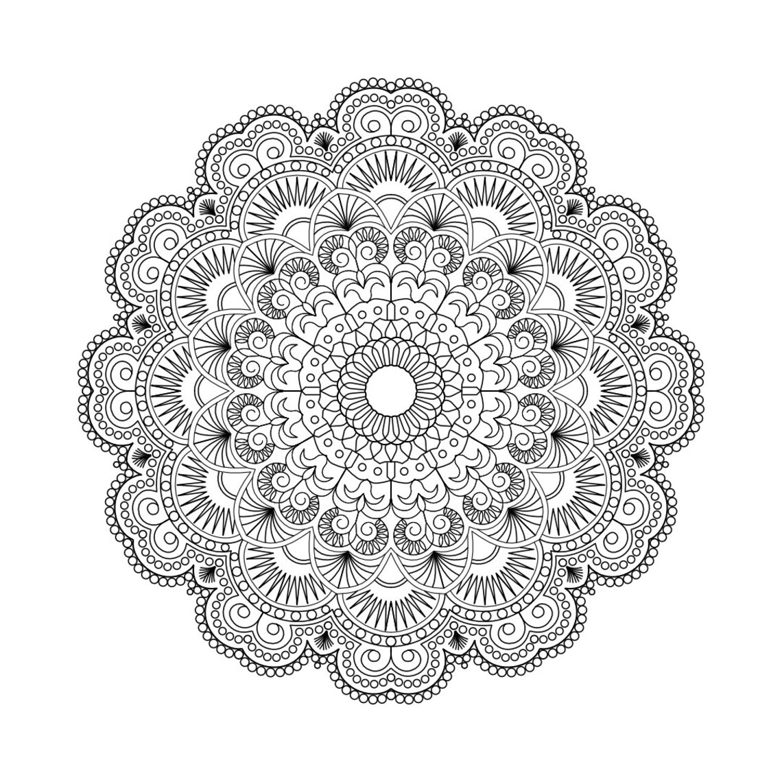 Printable Mandala Art, Adult Colouring Pages, PDF Download, Zen Art - Etsy