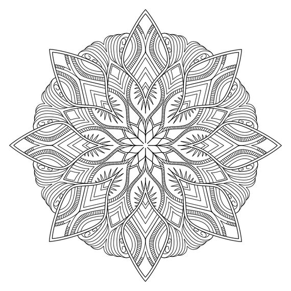 Ornate Mandala Coloring Pages Instant Download Coloring - Etsy