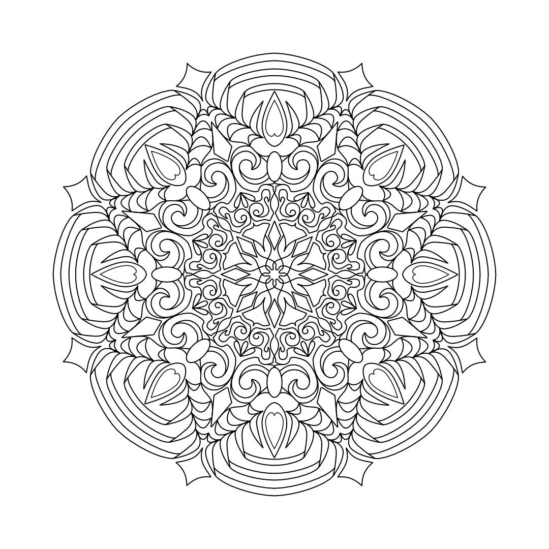 Mandala Coloring Pages Printable Art Ornate Mandala Art | Etsy