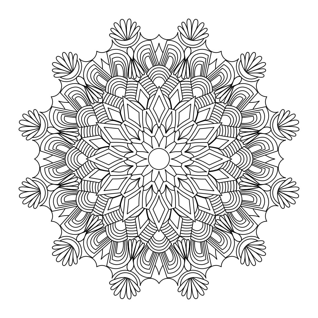 Printable Mandala Art, Adult Colouring Pages, PDF Download, Zen Art